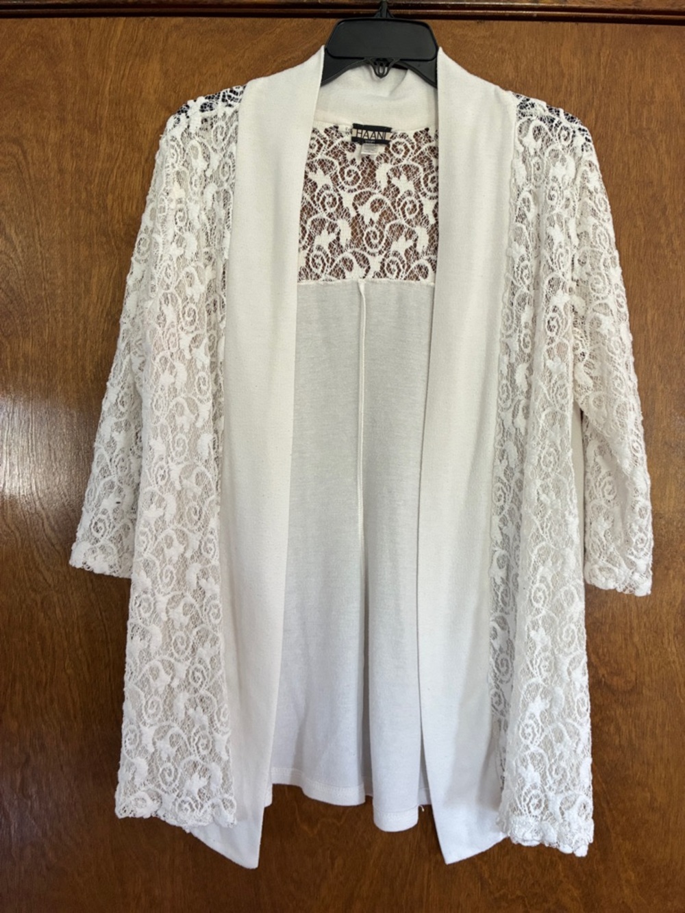 Haani White Lace Open Front Cardigan